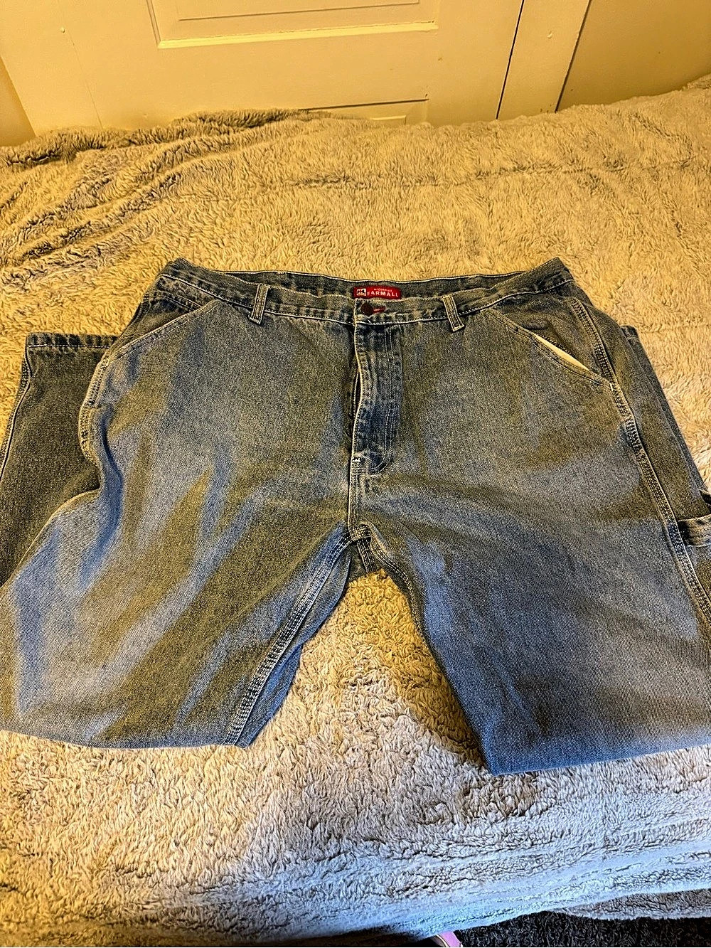 McCormick Farmall Carpenter Jeans Cargo Denim Shorts Waist 42